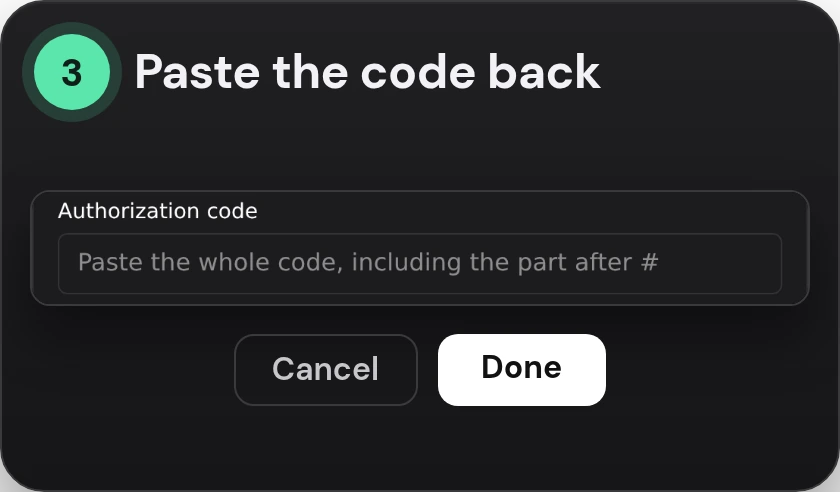 Hapimatic's Authorization code field, then Done